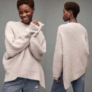 ALLSAINTS‎ | Selena Asymmetric Alpaca Wool Blend Jumper
